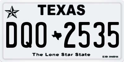 TX license plate DQO2535