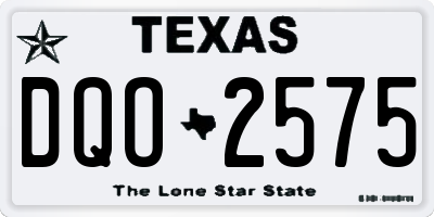 TX license plate DQO2575
