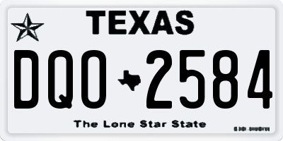 TX license plate DQO2584