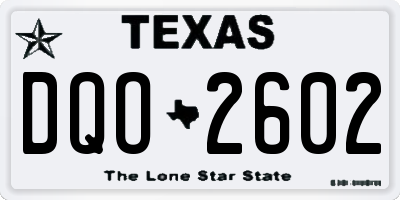 TX license plate DQO2602