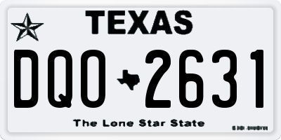 TX license plate DQO2631