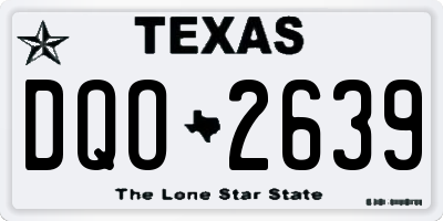 TX license plate DQO2639