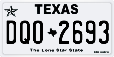 TX license plate DQO2693