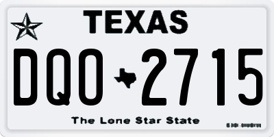 TX license plate DQO2715