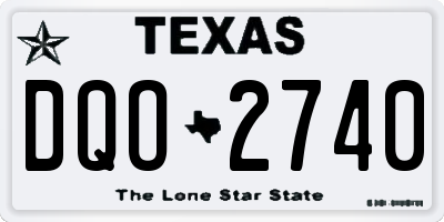 TX license plate DQO2740