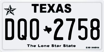 TX license plate DQO2758