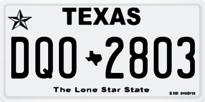 TX license plate DQO2803