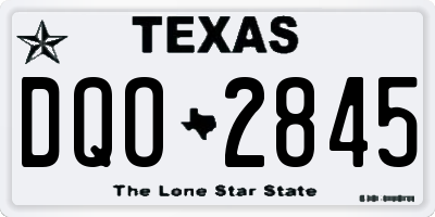 TX license plate DQO2845
