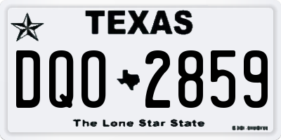 TX license plate DQO2859