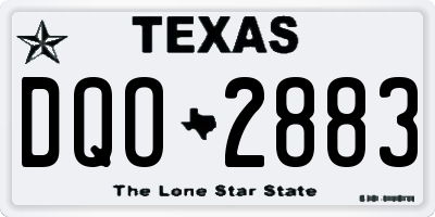 TX license plate DQO2883
