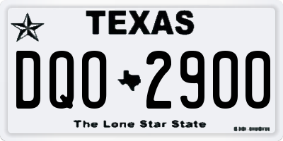 TX license plate DQO2900