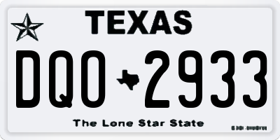 TX license plate DQO2933