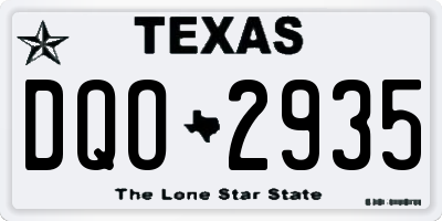 TX license plate DQO2935