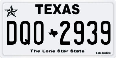 TX license plate DQO2939