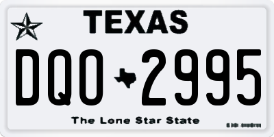 TX license plate DQO2995