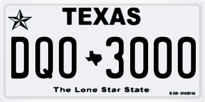 TX license plate DQO3000