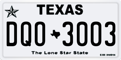 TX license plate DQO3003