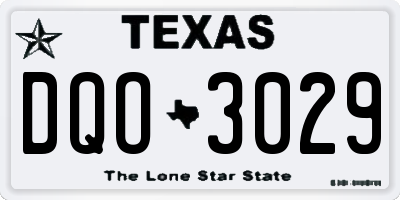 TX license plate DQO3029