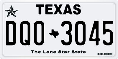 TX license plate DQO3045