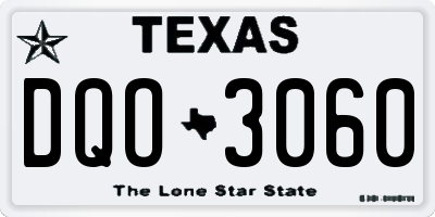 TX license plate DQO3060