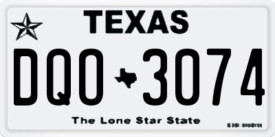 TX license plate DQO3074