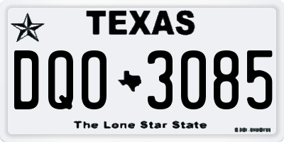 TX license plate DQO3085