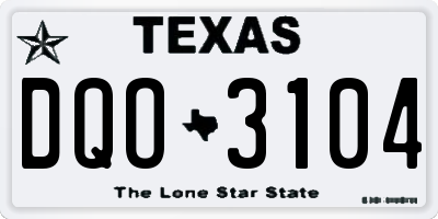 TX license plate DQO3104