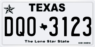 TX license plate DQO3123