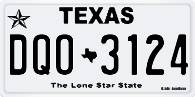 TX license plate DQO3124