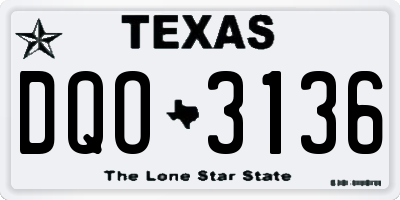 TX license plate DQO3136