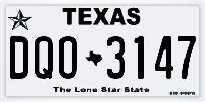 TX license plate DQO3147