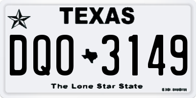 TX license plate DQO3149