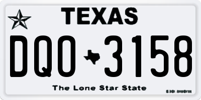 TX license plate DQO3158
