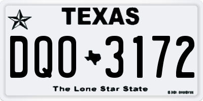 TX license plate DQO3172