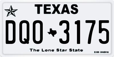 TX license plate DQO3175