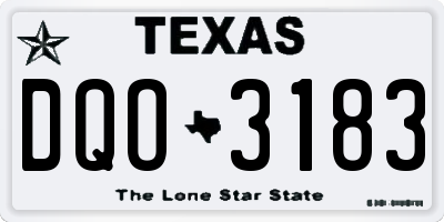 TX license plate DQO3183