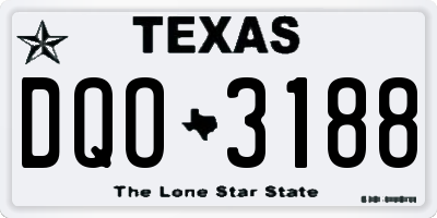TX license plate DQO3188