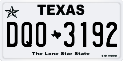 TX license plate DQO3192
