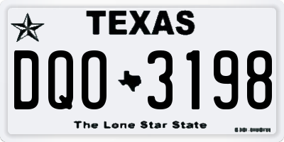TX license plate DQO3198