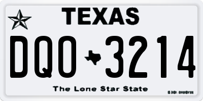 TX license plate DQO3214