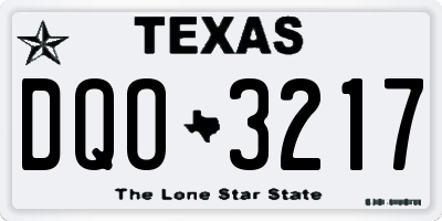 TX license plate DQO3217