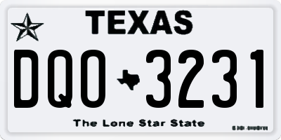 TX license plate DQO3231