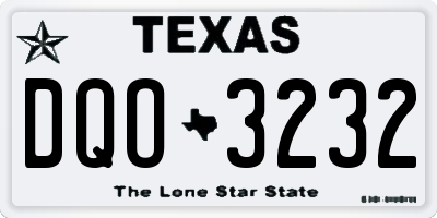 TX license plate DQO3232