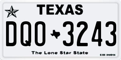 TX license plate DQO3243