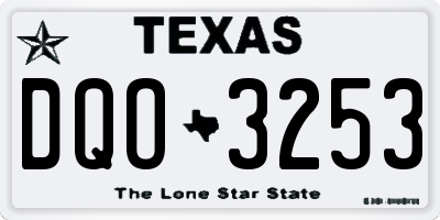 TX license plate DQO3253
