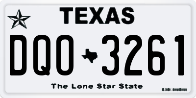 TX license plate DQO3261