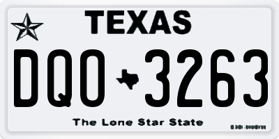 TX license plate DQO3263
