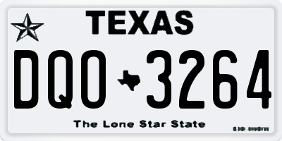 TX license plate DQO3264