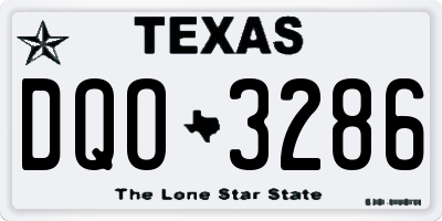 TX license plate DQO3286