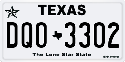 TX license plate DQO3302